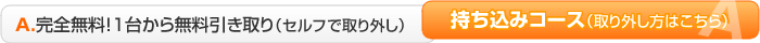 コースA：完全無料！１台から無料引き取り（セルフで取り外し）